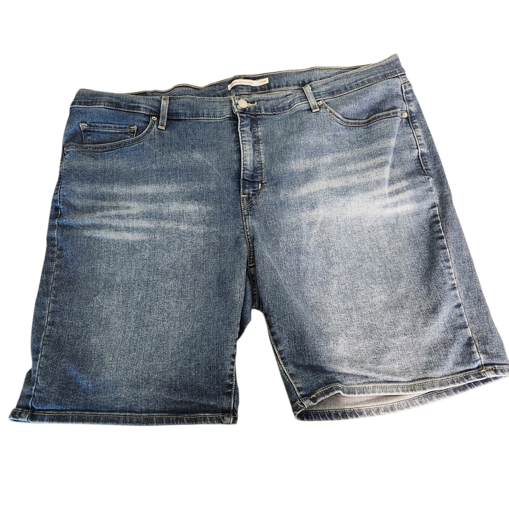Levi's Womens Shaping Bermuda High Rise Jean Shorts, sz 24W